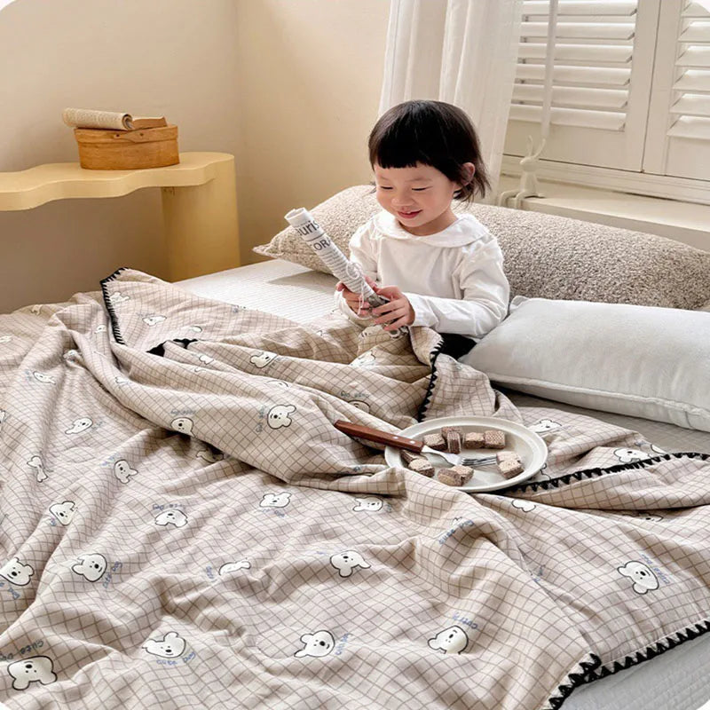 Afralia™ Kids Cartoon Printed Cooling Summer Blanket - Soft Lightweight Comforter