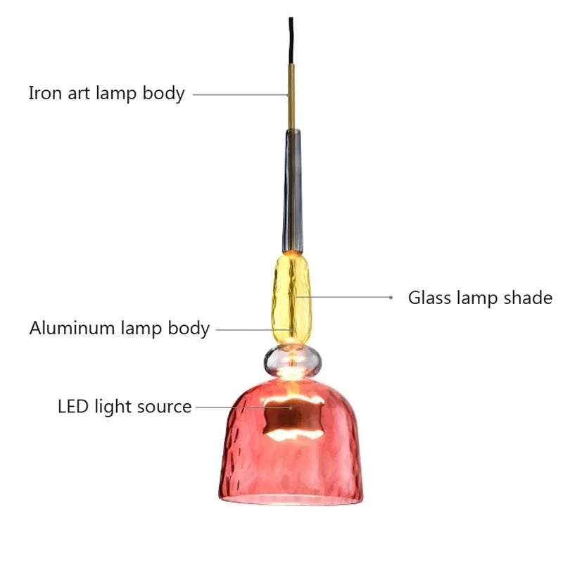 Afralia™ Candy Glass Chandelier Pendant Light for Dining and Living Room