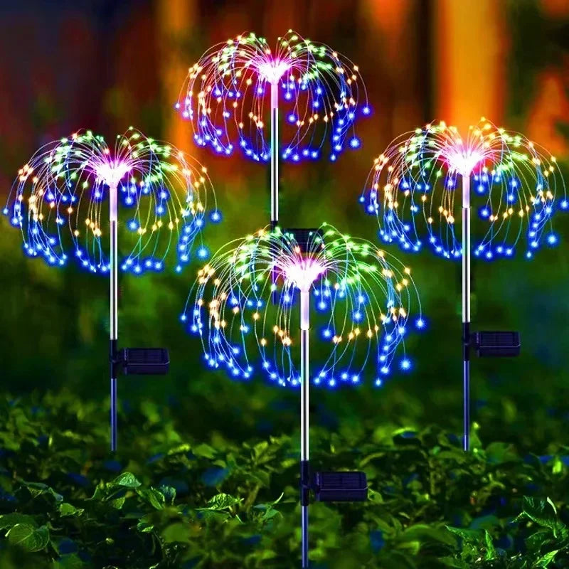 Afralia™ Solar Firework Fairy Lights for Outdoor Garden Decoration, Pathway, Patio, Party