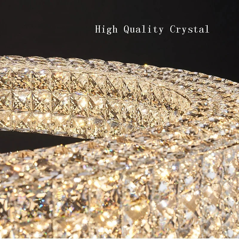 Afralia™ Crystal LED Ceiling Chandelier: Modern Luxury for Living Room Bedroom Home Decor