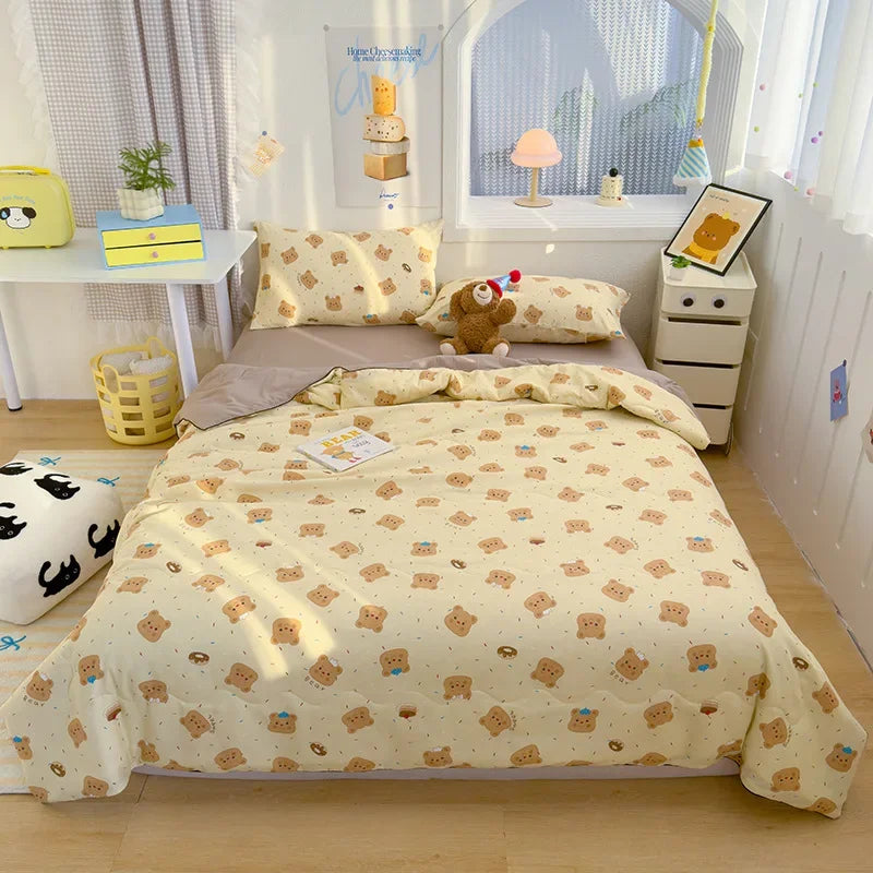 Afralia™ Printed Double Gauze Summer Quilt - Breathable & Skin-Friendly Cooling Comforter