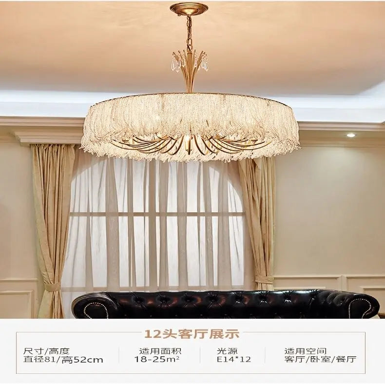 Afralia™ Crystal Chandelier: Modern Clear Glass Pendant Lamp for Villa Hall and Bedroom