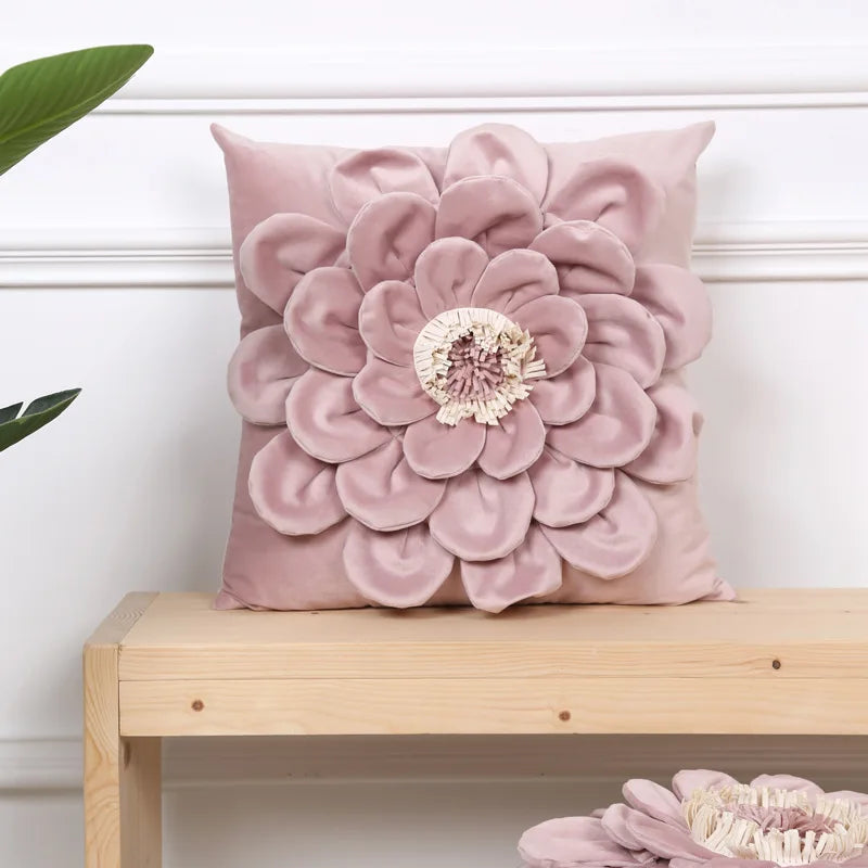 Chrysanthemum Patchwork Cushion Cover by Afralia™ - Luxurious Handmade Home Decor Pillows