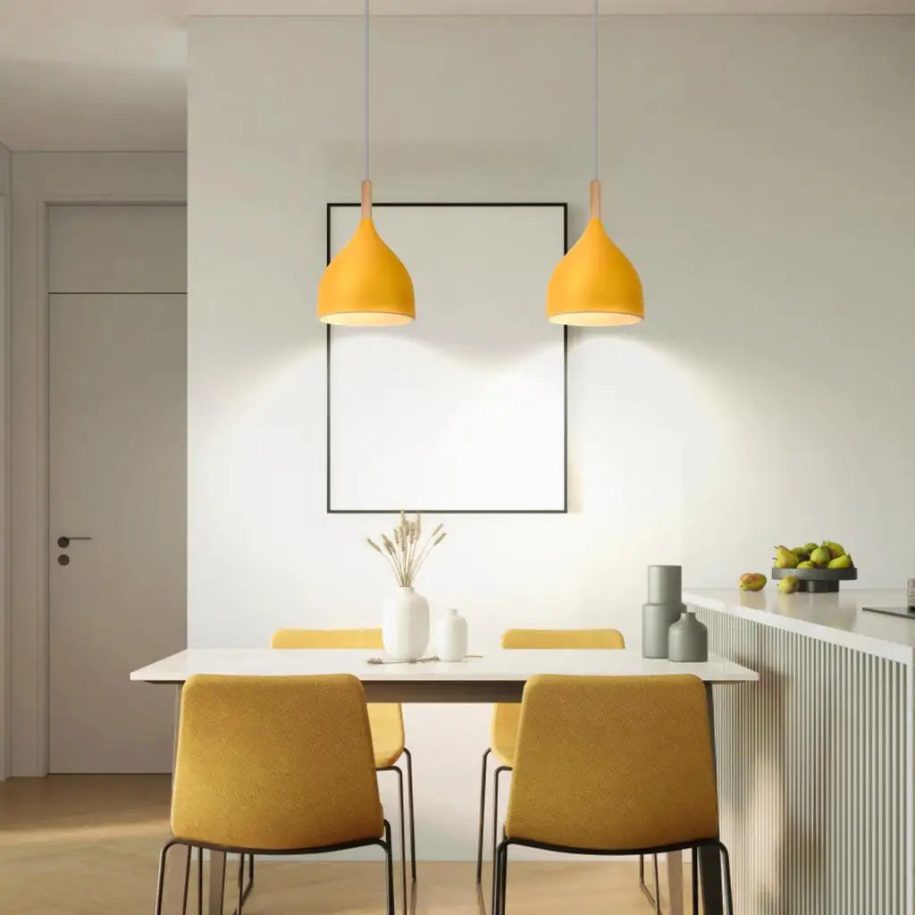 Afralia™ Modern Wood Pendant Light for Home, Kitchen, and Living Room