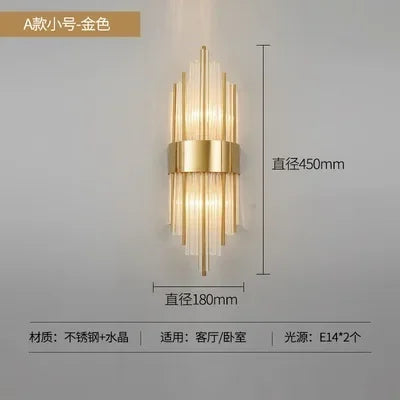 Afralia™ Crystal LED Wall Light Modern Indoor Lighting for Living Room & Aisle