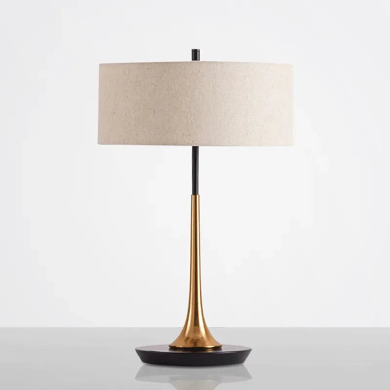 Afralia™ Gold Luxury LED Table Lamp with White Lampshade for Home and Hotel Decoration