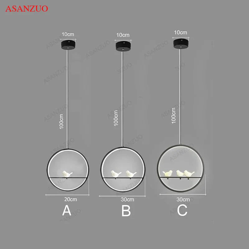 Afralia™ Bird Chandelier Nordic LED Pendant Light for Vintage Modern Home Decor
