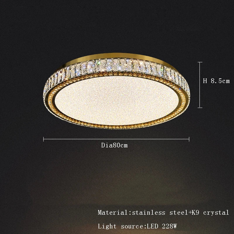 Afralia™ Gold Crystal Ceiling Light: Modern Luxury Dimmable LED Fixture for Bedroom & Living Room