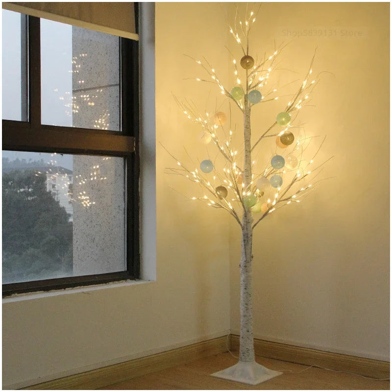 Afralia™ LED White Birch Tree Table Lamps for Home Holiday Decor, Party, Wedding