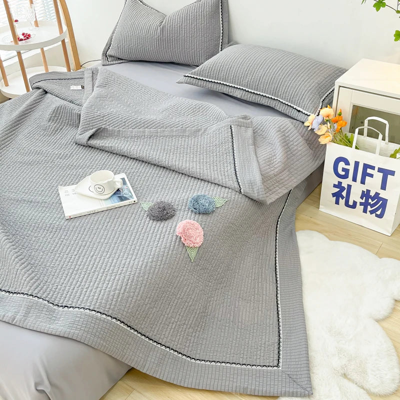 Afralia™ Quilted Bubble Yarn Summer Blanket Queen Size Elegance Princess Design