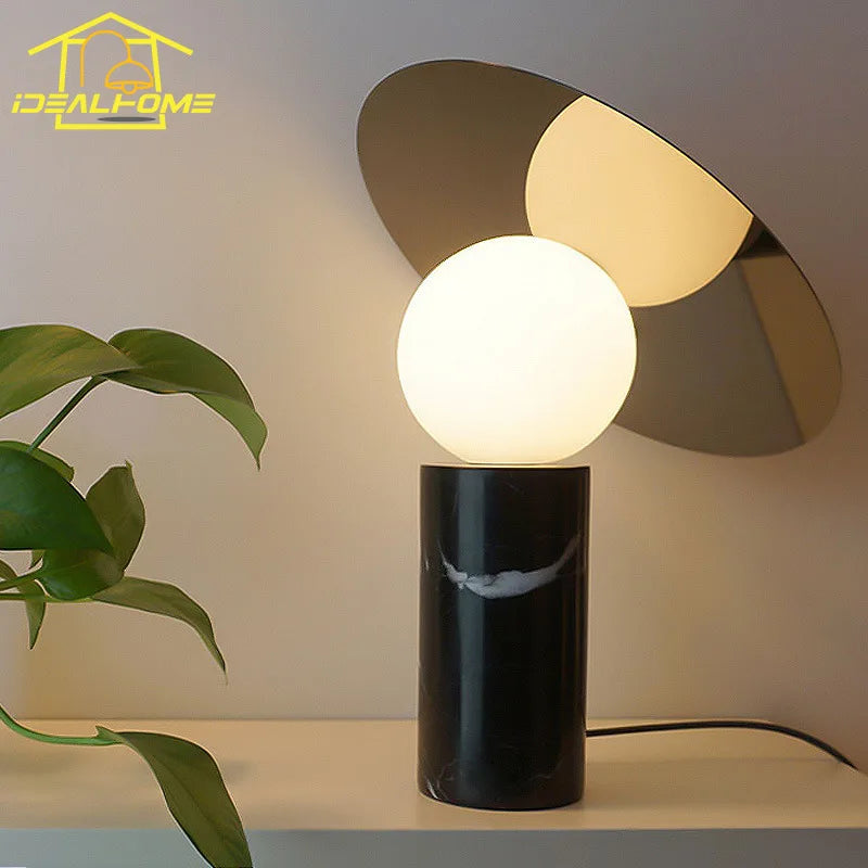 Afralia™ Marble Base Table Lamp LED G9 Modern Art Decor Desk Light