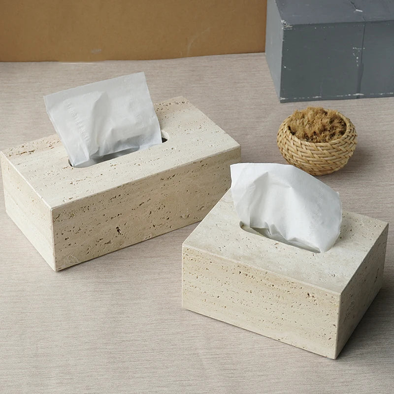 Afralia™ Beige Travertine Marble Bathroom Accessories Set - Soap Dispenser, Soap Dish, Reed Diffuser