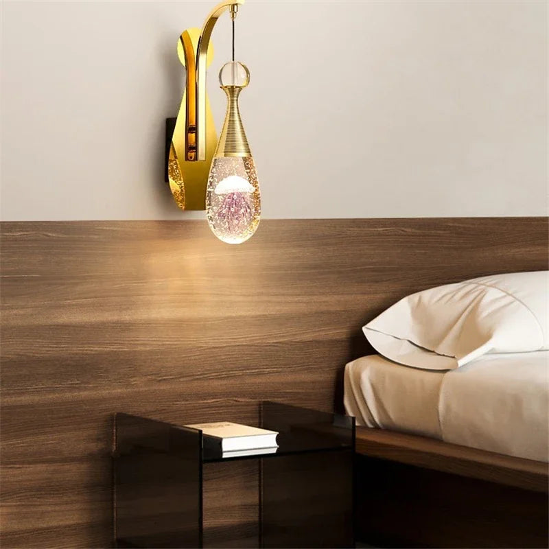 Afralia™ Nordic Crystal Jellyfish Wall Lights - Modern Luxury Wall Sconce for Living Room and Corridors