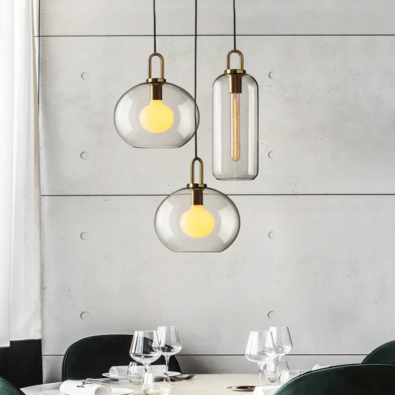 Afralia™ Nordic Glass Ball Pendant Lights for Dining Room & Kitchen Lighting