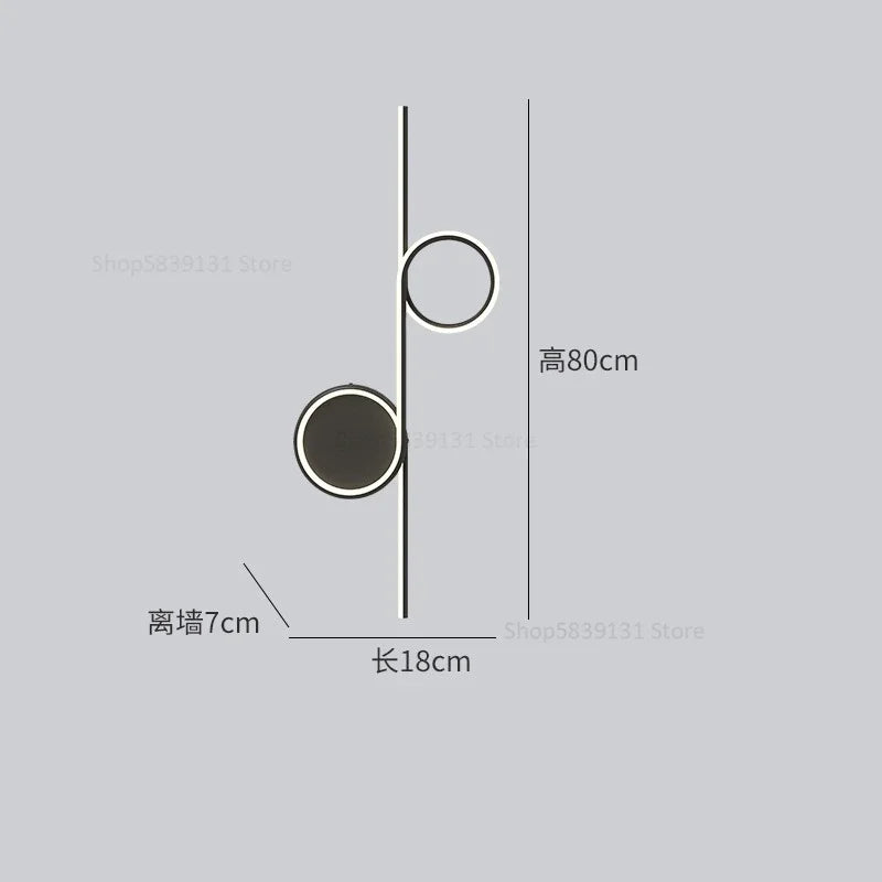 Afralia™ Circle Straight Bar Wall Lamp | Modern Nordic LED Bedroom Living Room Decor