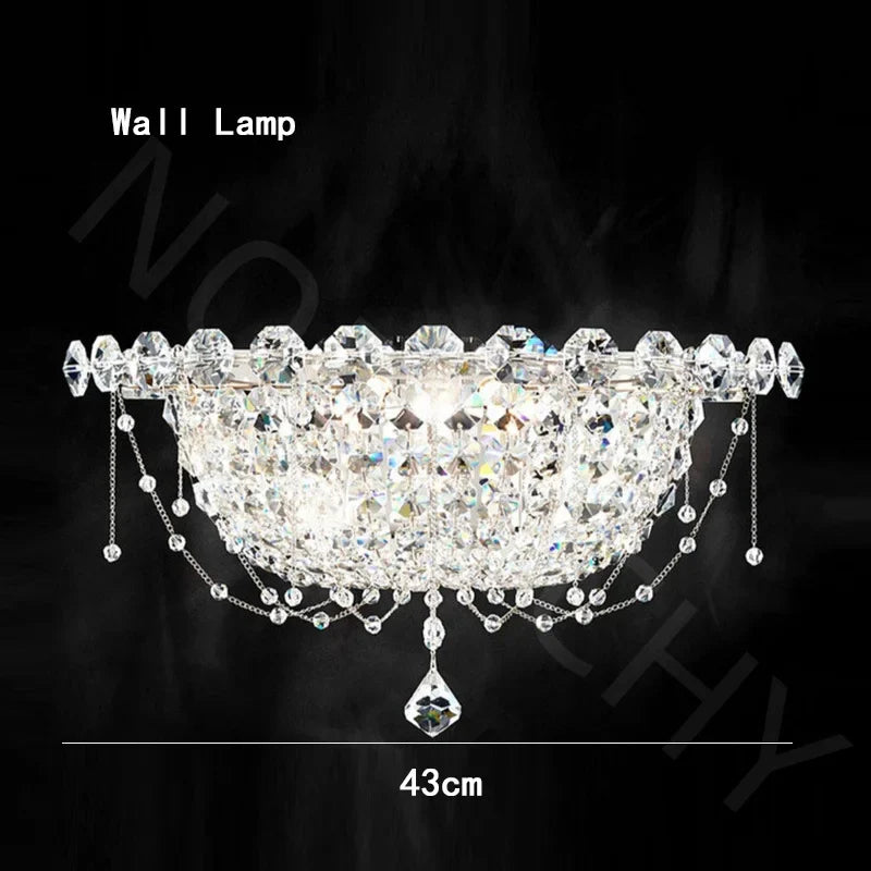 Afralia™ French Crystal Chandelier Staircase Villa LED Lustre - Luxury Designer Lighting Fixtures