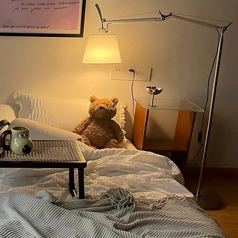 Afralia™ Long Arm Rocker LED Floor Lamp for Living Room, Study, and Bedroom