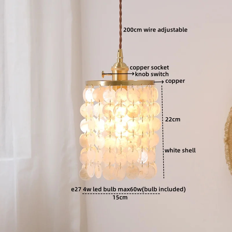 Afralia™ Romantic Shell LED Pendant Light Fixture for Modern Decor