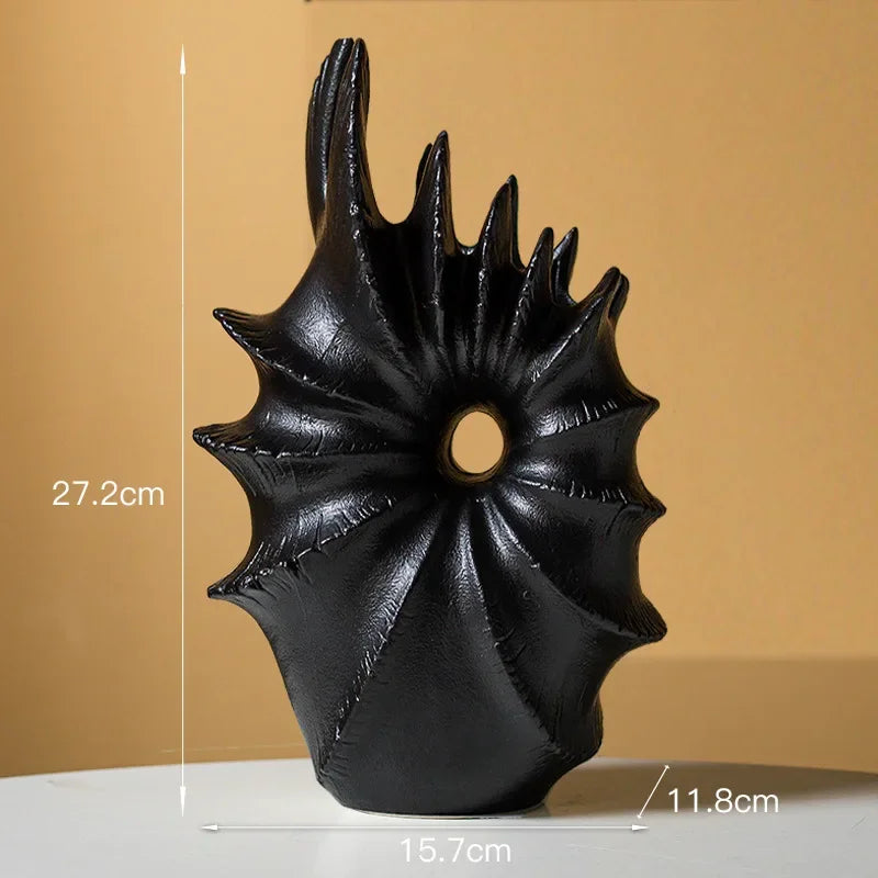 Afralia™ Conch Shape Ceramic Vase for Artificial Flower Arrangements