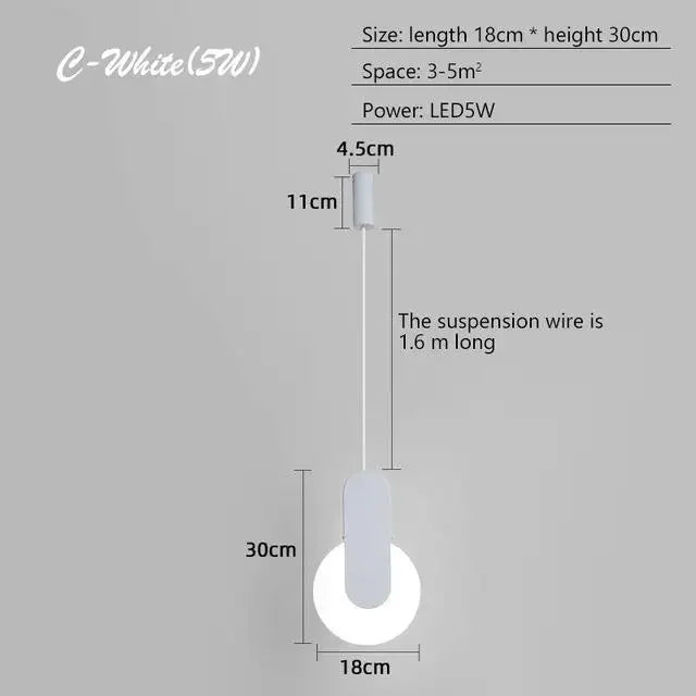 Afralia™ Nordic Luxury Black Bedroom Pendant Lamp Bedside Decoration Light