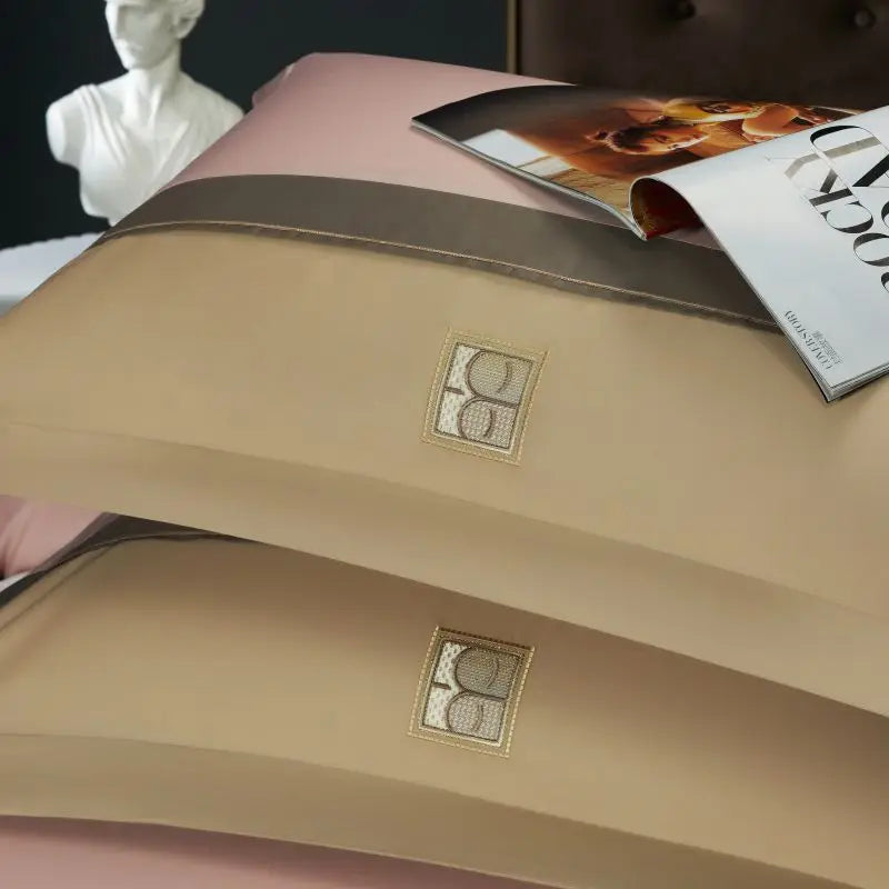 Afralia™ Luxury Embroidery 1000TC Egyptian Cotton Bedding Set: Duvet Cover, Sheet, Pillowcases