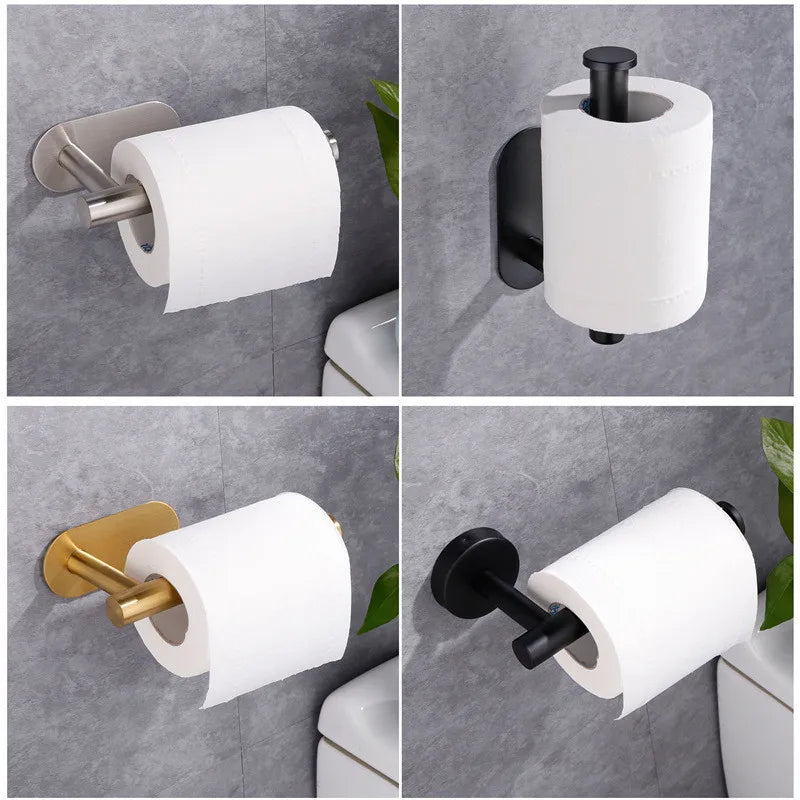 Afralia™ Brushed Gold Stainless Steel Toilet Paper Holder Kitchen Bathroom Tissue Rack Stand