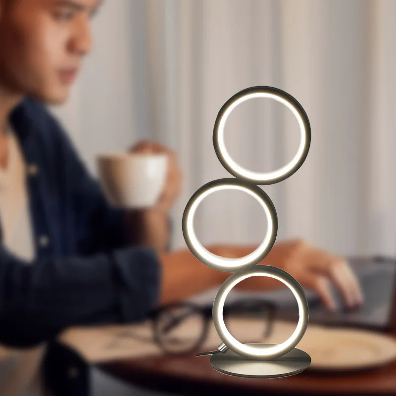 Afralia™ Touch Ring Desk Lamp Simple Modern Living Room Bedroom Night Light