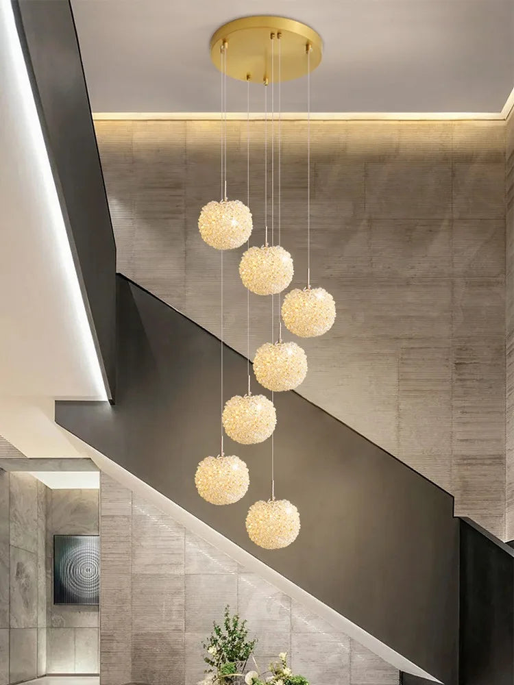 Afralia™ Luxury Pineapple Crystal Pendant Lamp for Modern Villa Lighting