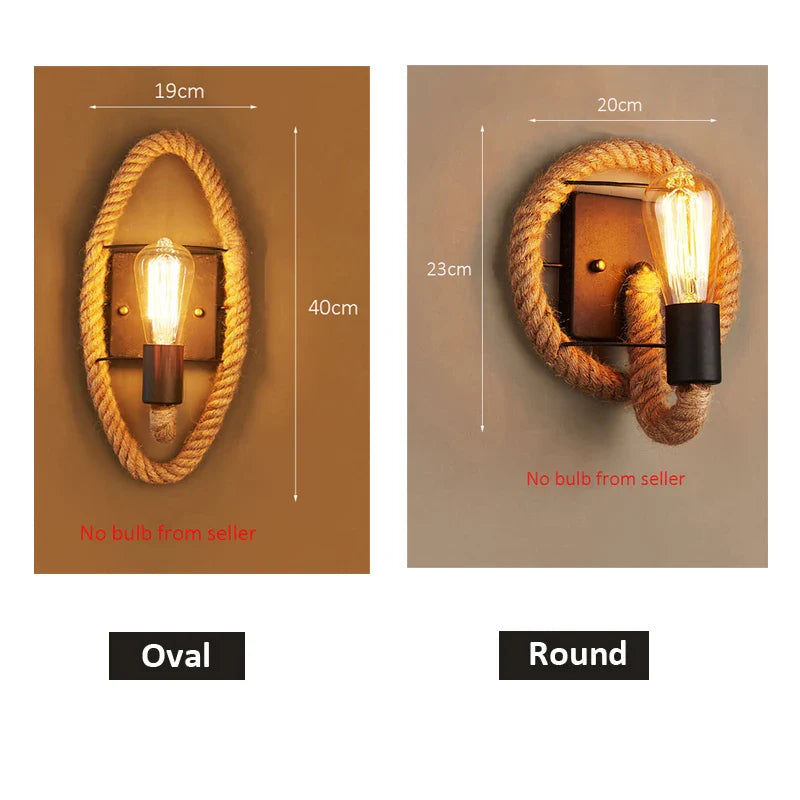 Afralia™ Hemp Rope Wall Lamp for Home & Commercial Spaces