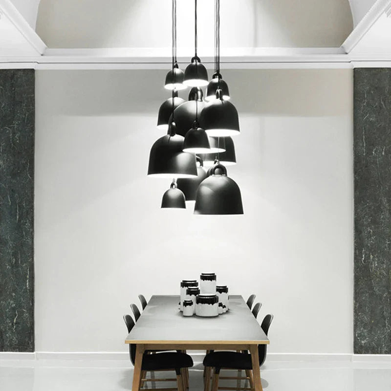 Afralia™ Nordic Minimalist Pot Lid Chandelier LED Pendant Light for Restaurant, Bar, Bedroom