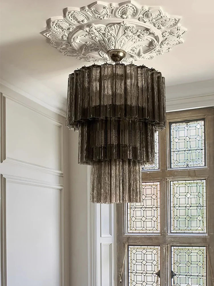 Afralia™ High Glass Ceiling Pendant LED Chandelier for Living Room