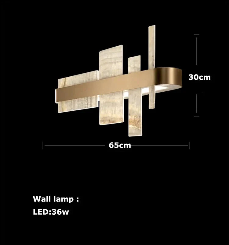 Afralia™ Gold Marble LED Dimmable Chandelier: Elegant lighting for Dining & Living Rooms