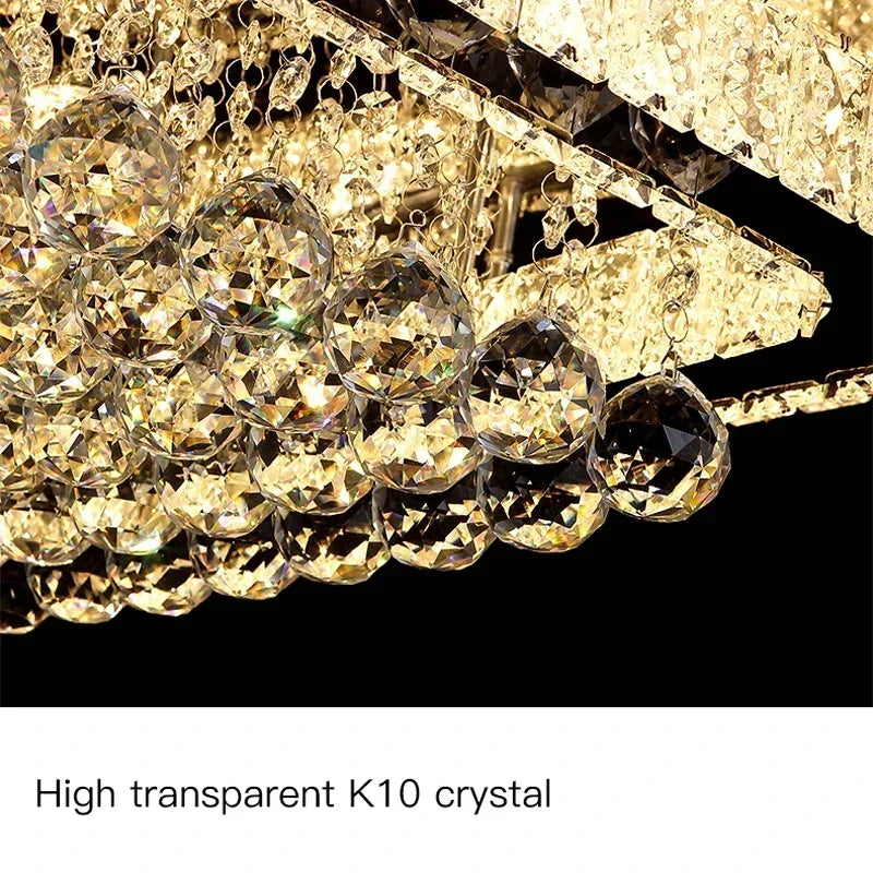 Afralia™ Crystal LED Chandelier: Modern Luxury Ceiling Lamp with Remote Control