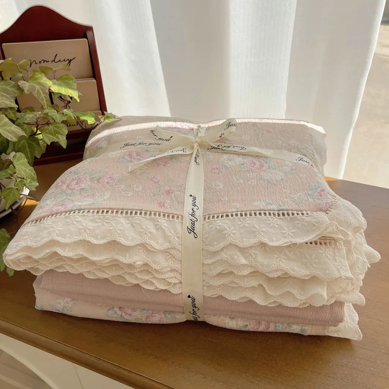 Afralia™ Lace Romantic Comforter Set - Full Twin Double Size Bed Linens