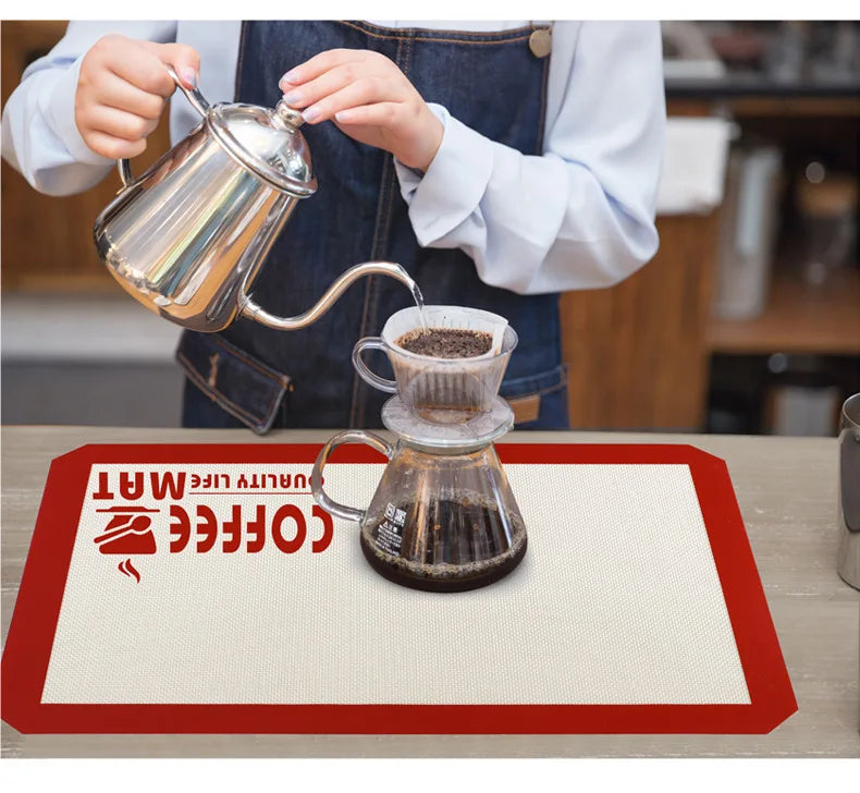 Afralia™ Silicone Coffee Maker Mat: Countertop & Coffee Bar Accessory, Table Under Appliance Mat