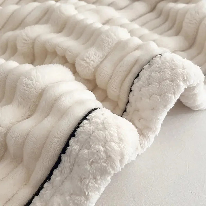 Afralia™ Cozy Faux Rabbit Plush Blanket for Autumn/Winter - Soft Milk Velvet Nap Blanket