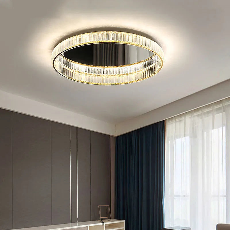 Afralia™ Modern Crystal LED Ceiling Chandelier for Living Room and Dining Room