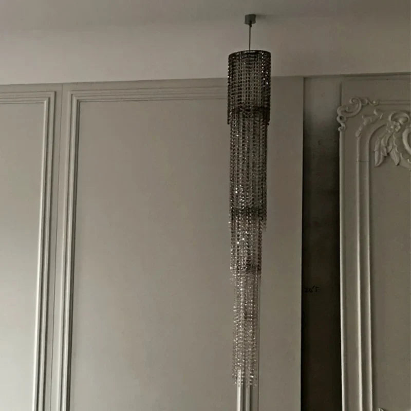 Afralia™ Staircase Luxury Chandelier: Elegant Lighting Fixture for Living Room Décor