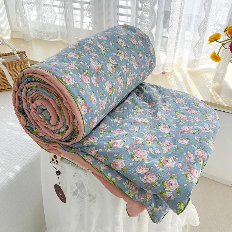 Afralia™ Lightweight Double Gauze Summer Quilt - Soft & Breathable Soya Fibre Fill