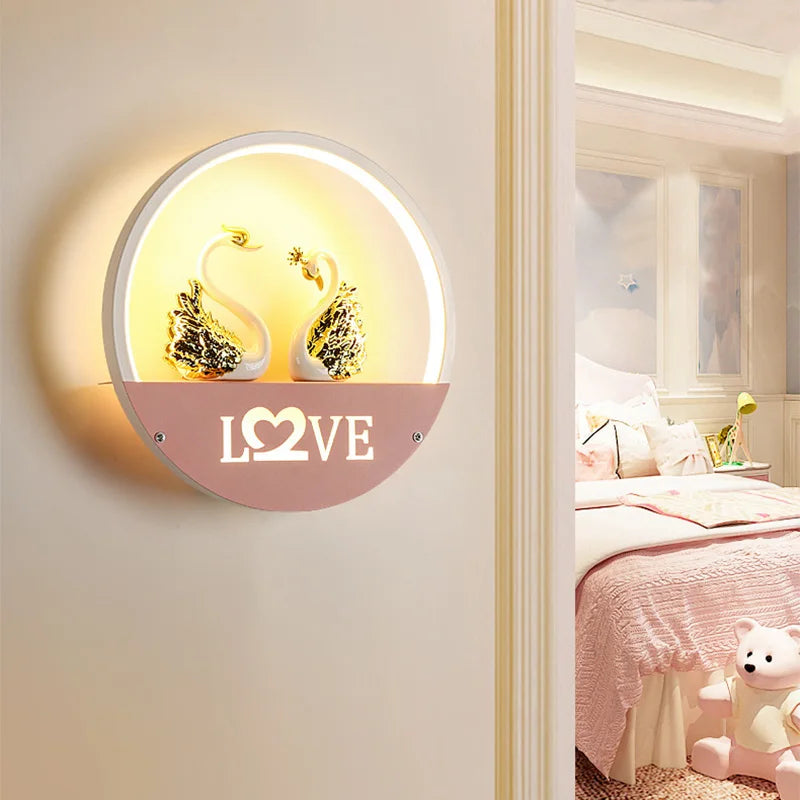 Afralia™ LED Round Wall Lamp for Children Room, Nordic Modern Indoor Lighting