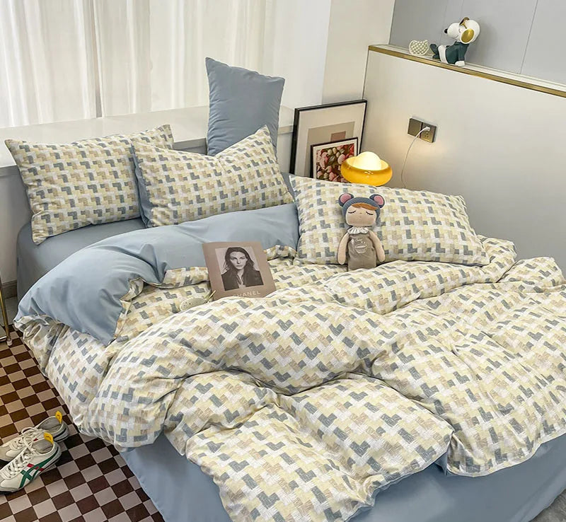 Afralia™ Geometric Pattern Bedding Sets: King & Queen Sizes, Smooth & Breathable Bedclothes