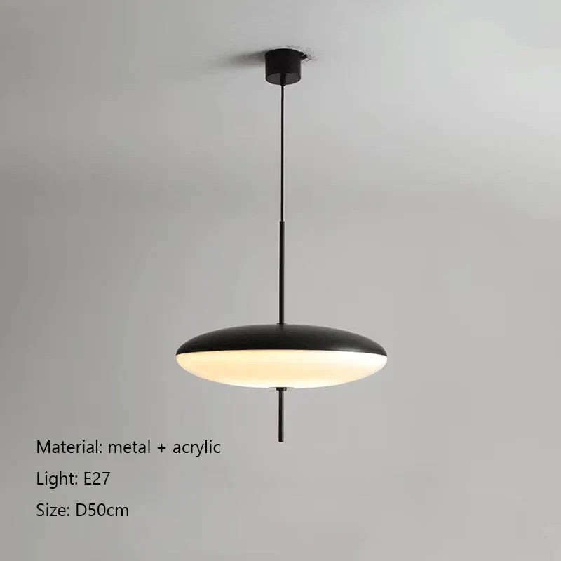 Afralia™ Modern UFO Pendant Lights LED Black White Hanging Lamps for Home and Bar