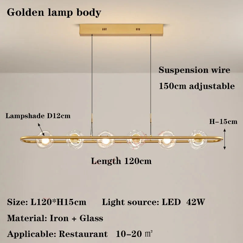 Afralia™ Glass Chandelier for Dining Table | Nordic Minimalist Island Bar Light