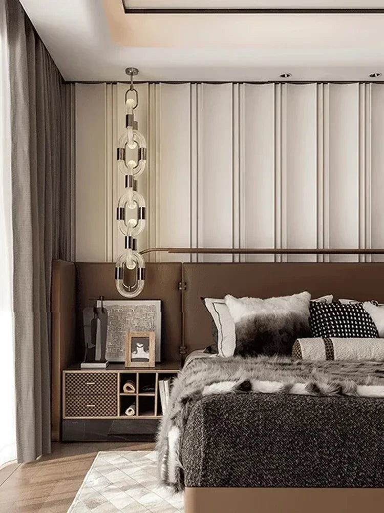 Afralia™ Crystal Gold Chain Chandelier Ceiling Lamp for Home Décor