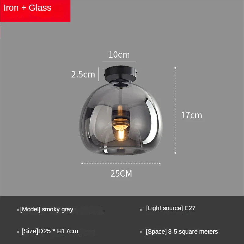 Afralia™ Glass Ball LED Ceiling Light: Modern Nordic Living Room Hallway Kitchen Interior Lamp