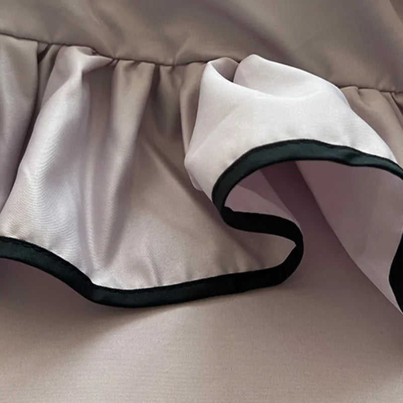 Afralia™ Cooling Silky Ruffled Bedding Set 180X220 - 4 Piece Smooth Fitted Sheet