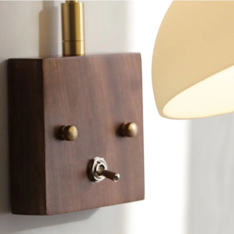 Afralia™ Nordic Rotatable Wall Sconce LED Lamp Glass Walnut Stair Light Modern White