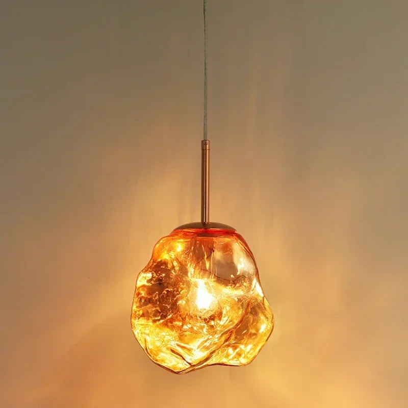 Afralia™ Ice Glass Pendant Light for Hallway Dining Living Bedroom - Modern Hanging Lamp