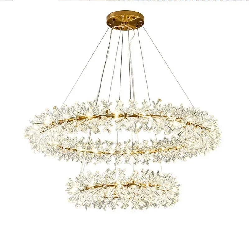 Afralia™ Luxury Crystal Chandelier LED Ceiling Light for Living Room & Bedroom