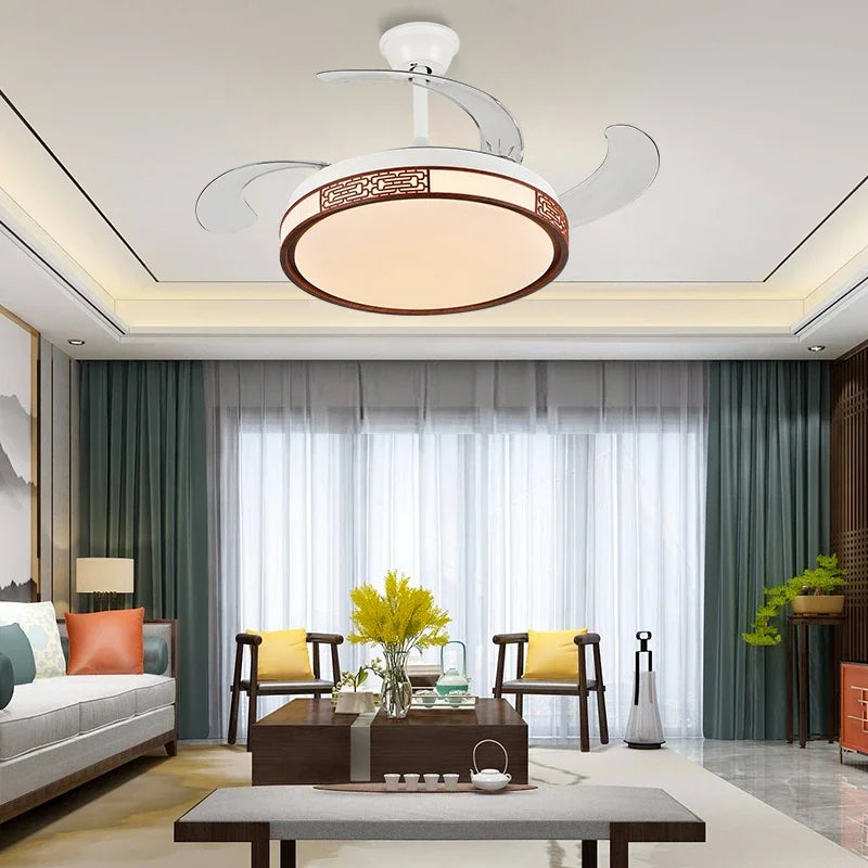 Afralia™ Smart Ceiling Fan Light with DC Motor - Energy Saving, LED, Remote Control